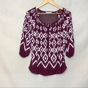 Maroon peasant top